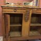 Art Deco solid wood sideboard with mirror and marble top