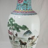 Large Chinese famille rose porcelain vase China 20th century