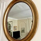 Large antique oval gilded mirror – Louis-Philippe period (circa 1840-1860)