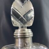 Art Deco design crystal bottle with solid silver Minerva frame