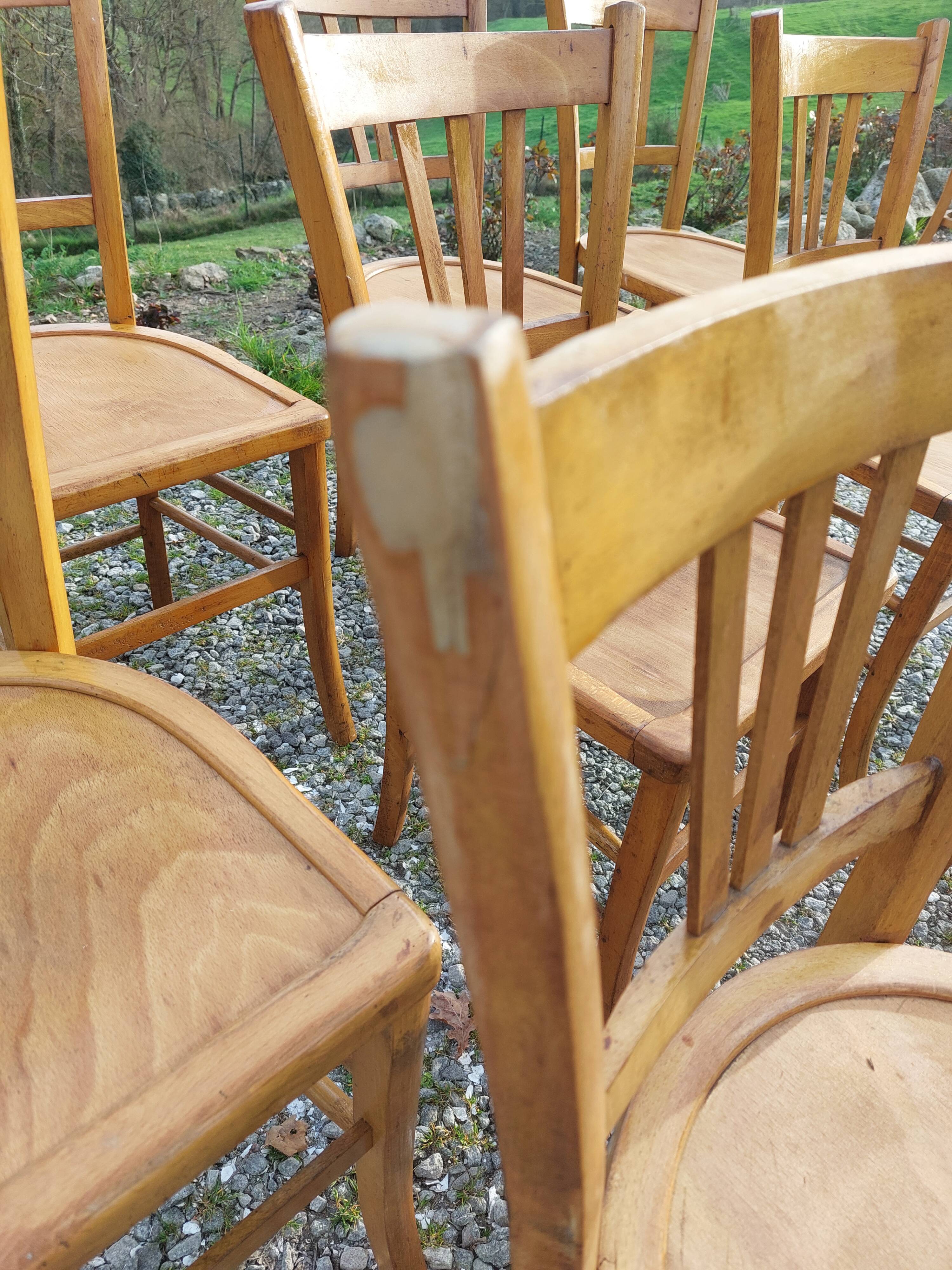 9 wooden bistro chairs, Luterma style