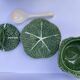 Vintage ceramic soup tureen in the shape of a cabbage.