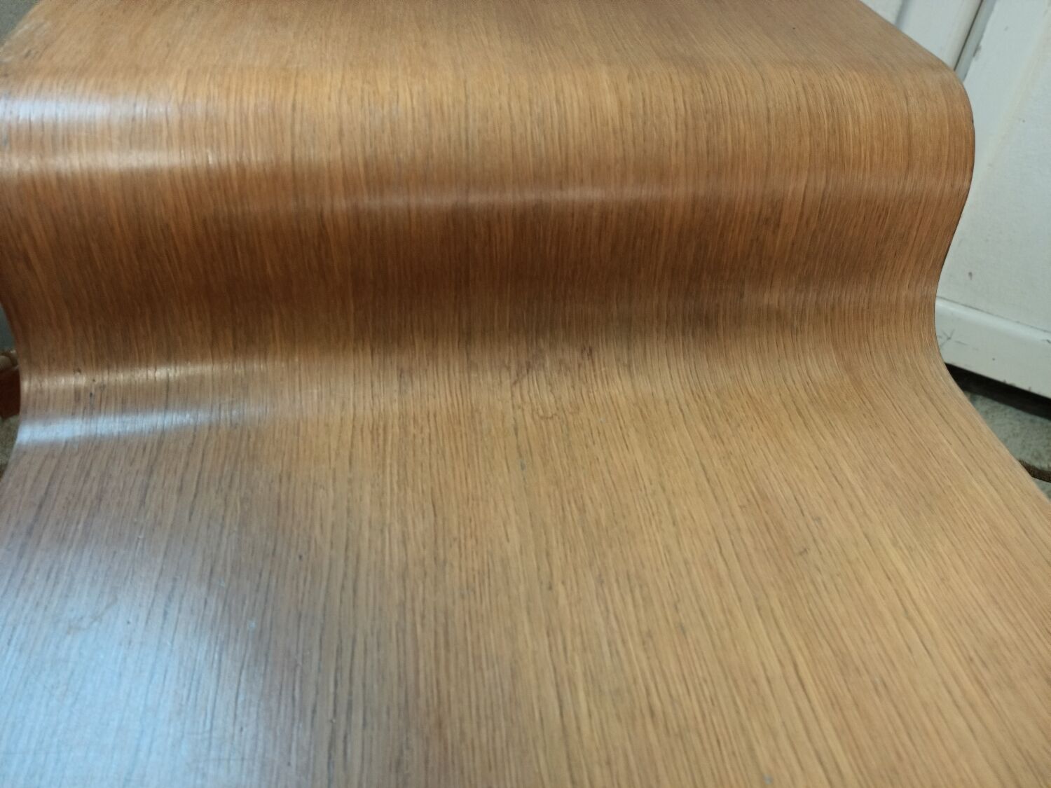 Curved wooden coffee table