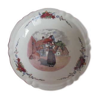 Empty serving dish Obernai Faïence Sarreguemines diameter 31.5 cm High. 6 cm