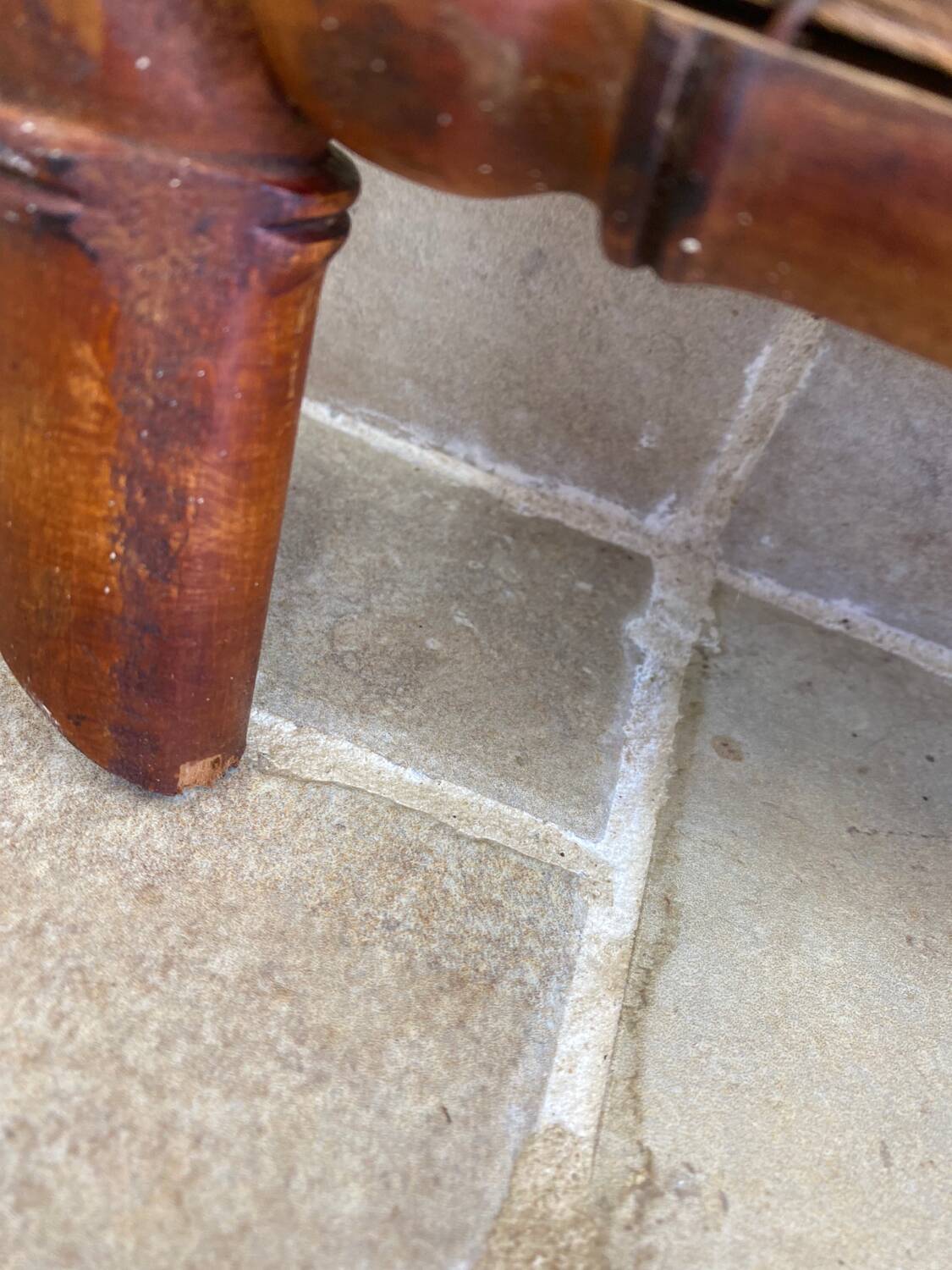 Antique turned wooden mirror