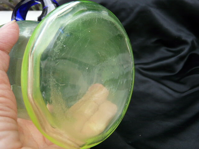 Old uraline blown glass pitcher late nineteenth