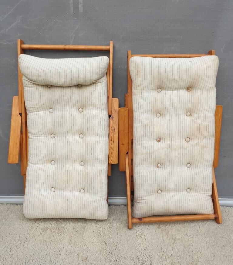 Pair of Kon-Tiki armchairs by Gillis Lundgren 1980's