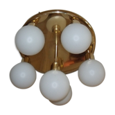 Ceiling lamp 6 opaline globes 1980