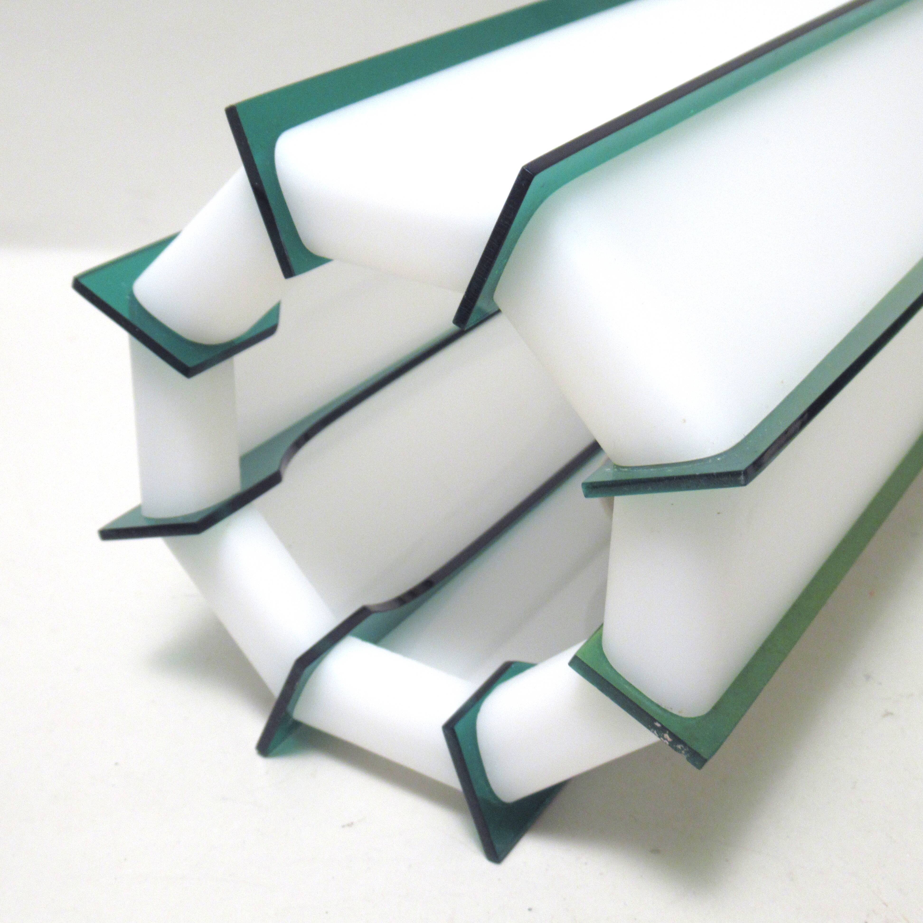 Two-tone white green pendant lamp Harvey Guzzini 60s
