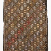 Tapis Kilim vintage marron foncé 5x7, 153x202 cm