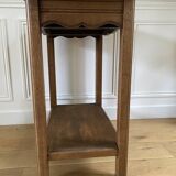 Console, Vintage side table with a drawer and a low shelf in solid wood