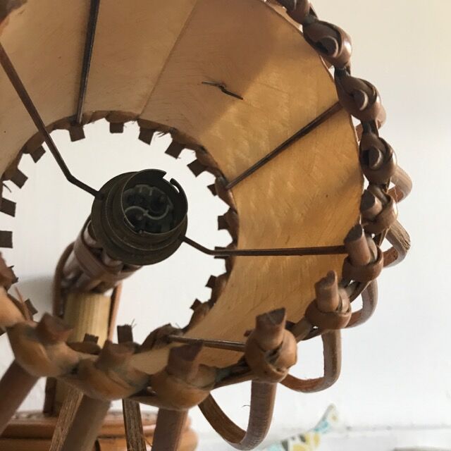 Pair of vintage rattan applies
