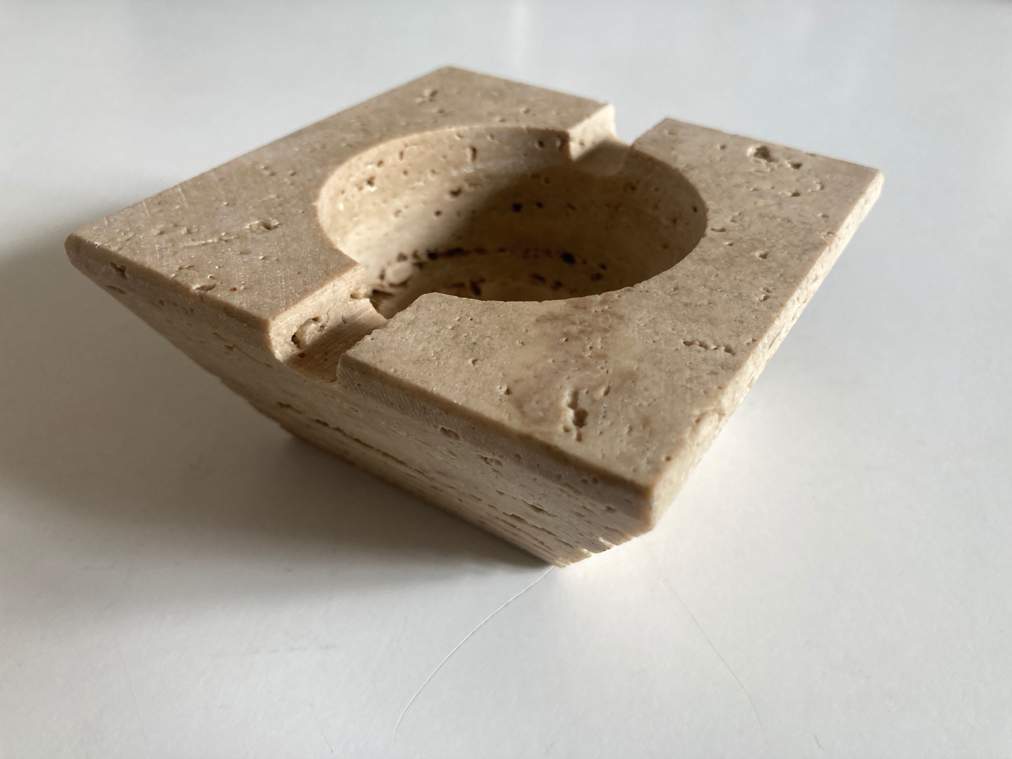 Travertine ashtray 1970 Italian work
