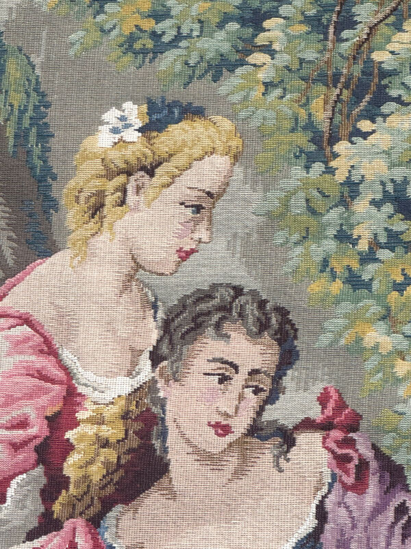 Tapisserie Jacquard de style Aubusson ''Berger Galant
