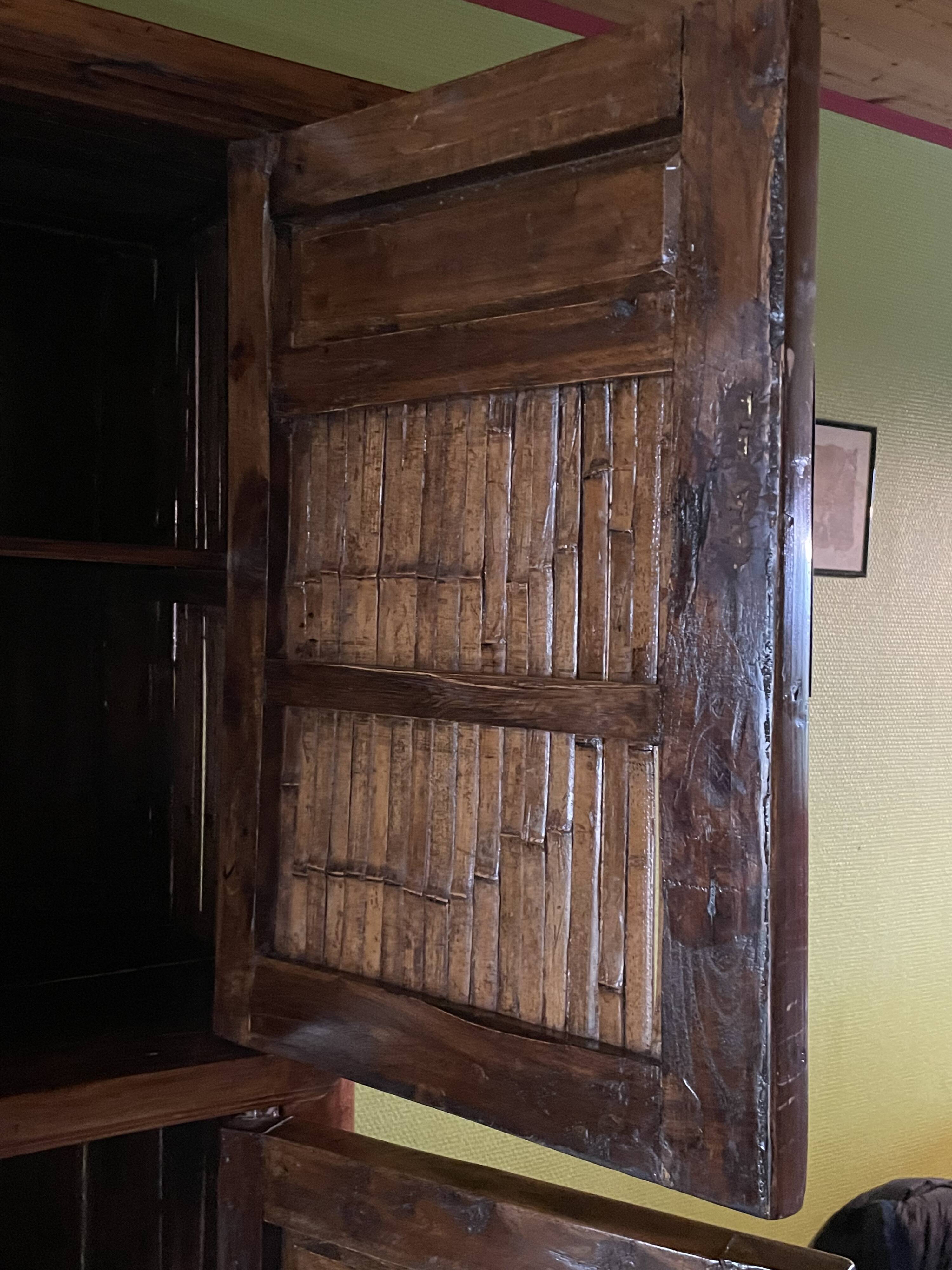 Chinese cabinet made of cypress wood and bamboo