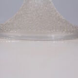 Lampe en verre givré et soie sauvage