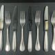 Set of 6 knives & 6 forks Christofle model silver metal beads