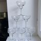 Set of 6 champagne glasses in crystal engraved Art Deco 30s