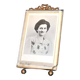 Old photo frame RIBBON KNOT brass and beveled glass 20.5x11