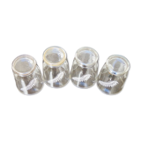 4 old straight lenses feather pattern h 8 cm