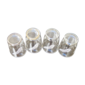 4 old straight lenses feather pattern h 8 cm