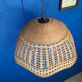 Abat jour pendant lamp in vintage wicker