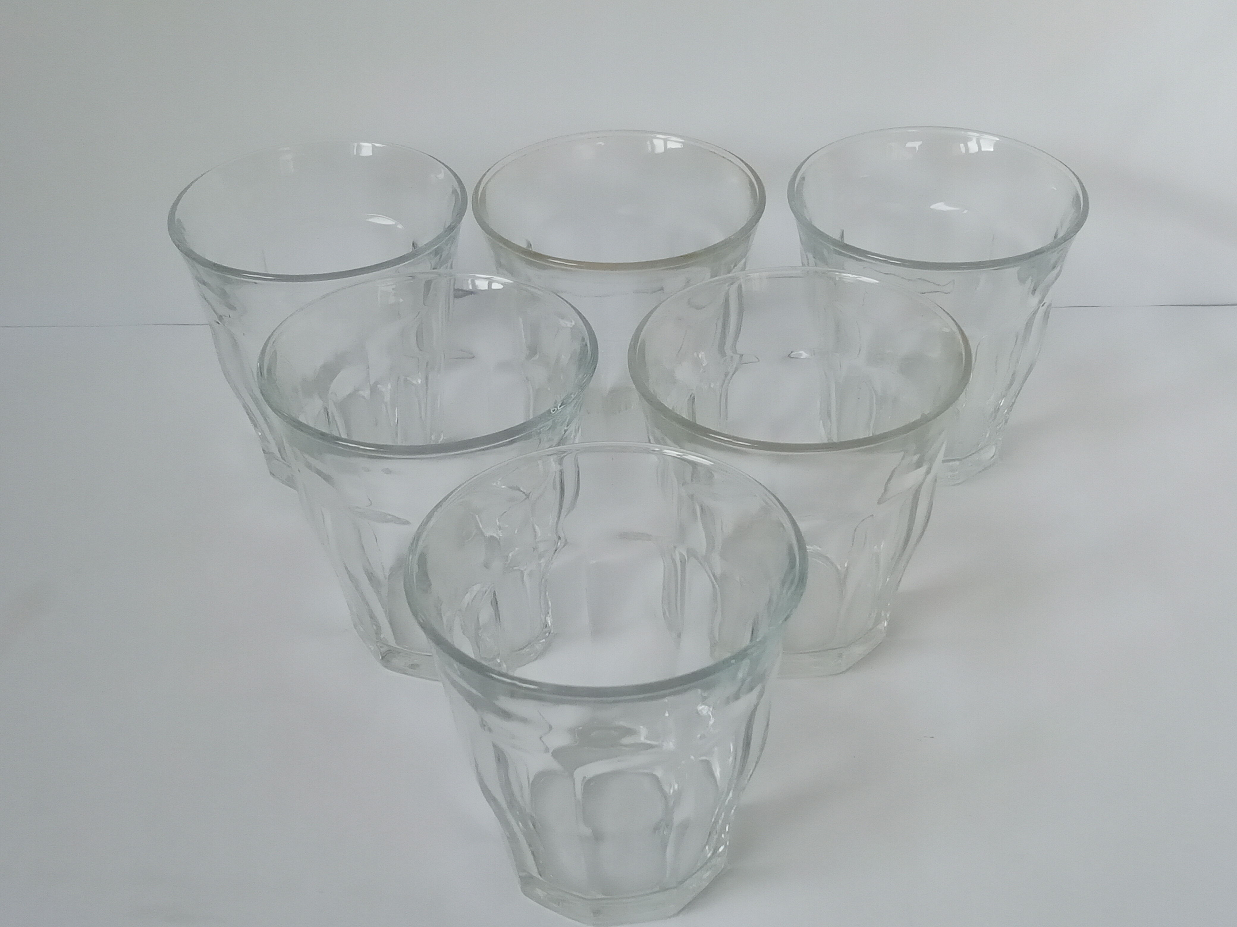 Six vintage Duralex glasses