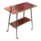 Desserte table roulante 2 niveaux en palissandre laqué laiton doré
