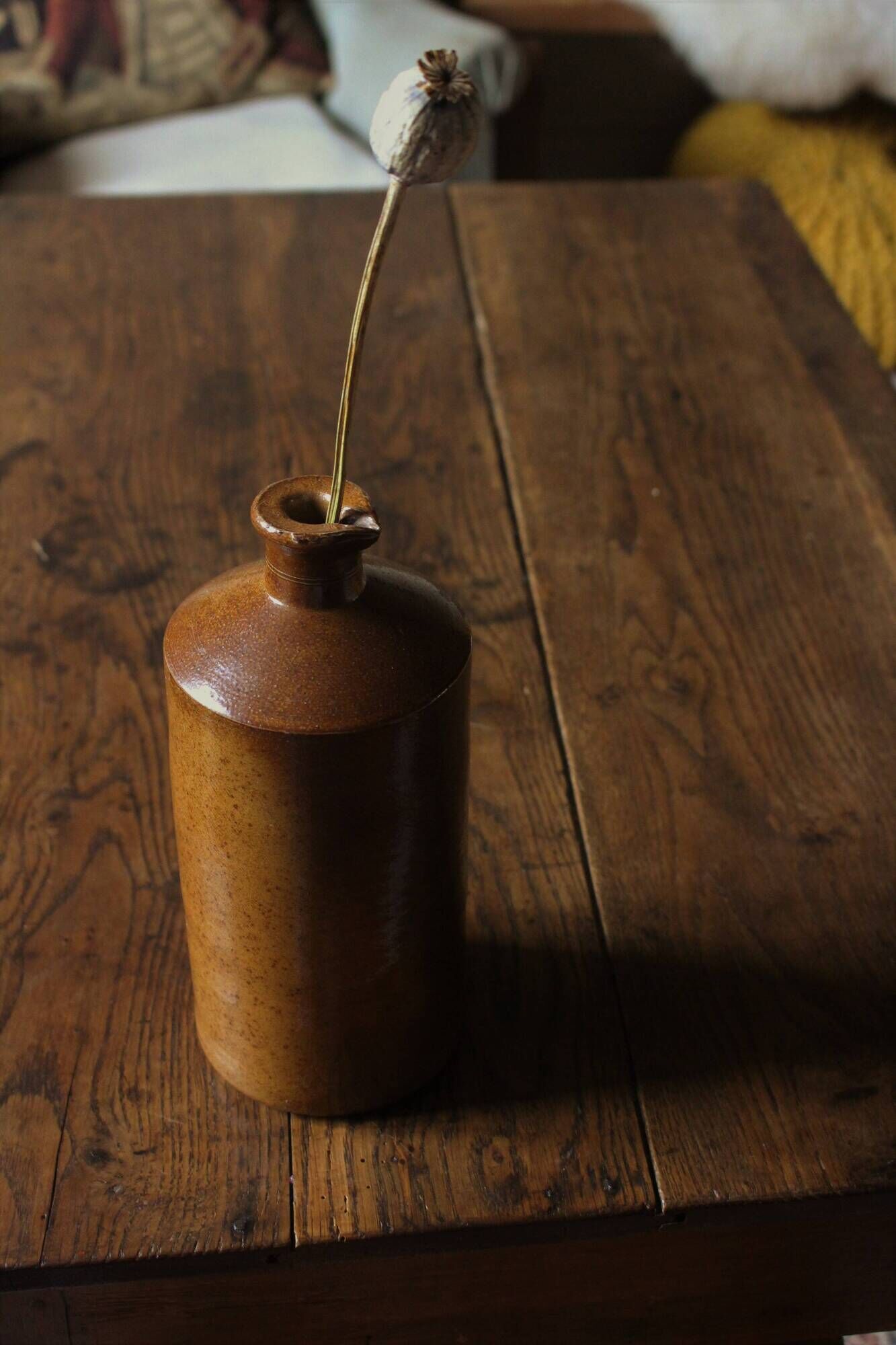 Vintage Bourne Deney Stoneware Pour Spout Liquor Bottle