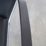 Vintage brown leather Bauhaus design armchair by Ahrend de Cirkel from the 1950s