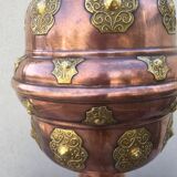 Red and yellow copper amphora oriental moorish art decoration