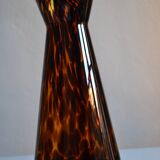Vintage leopard pattern speckled glass vase or jug attributed to Murano