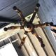 Golden wood chandelier