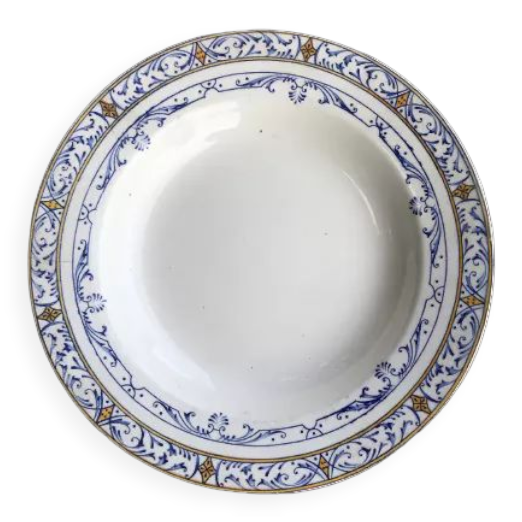 Hollow plate ø 24cm, collection colbert, faïencerie creil & montereaux.