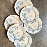 6 Gien ironstone dinner plates, "Rinceaux" service no. 2