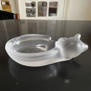 Vide poche chat en cristal dépoli