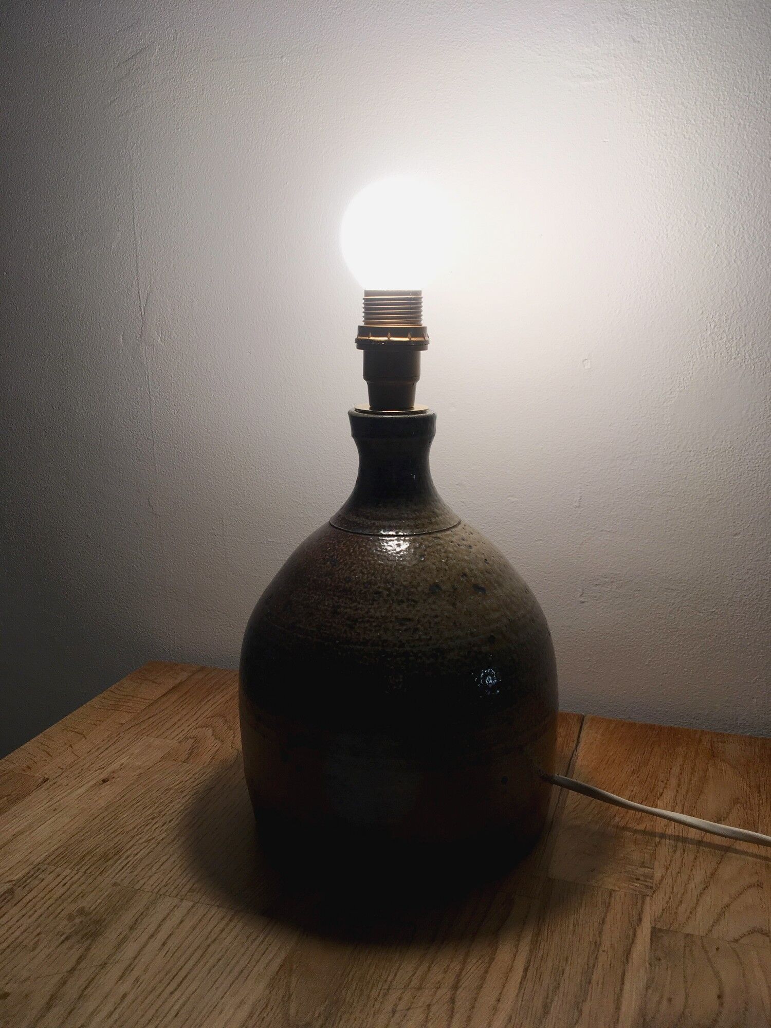 Signed vintage sandstone lamp