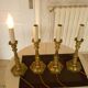 Set of four old electrified brass chandelier