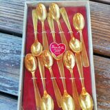 Lot of 12 golden mocha spoons