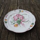 Antique Ceramic Deep Plate with Floral Decor