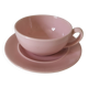 Cup and saucer Salins France in powdered pink earthenware – 1950s-60s