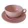 Cup and saucer Salins France in powdered pink earthenware – 1950s-60s