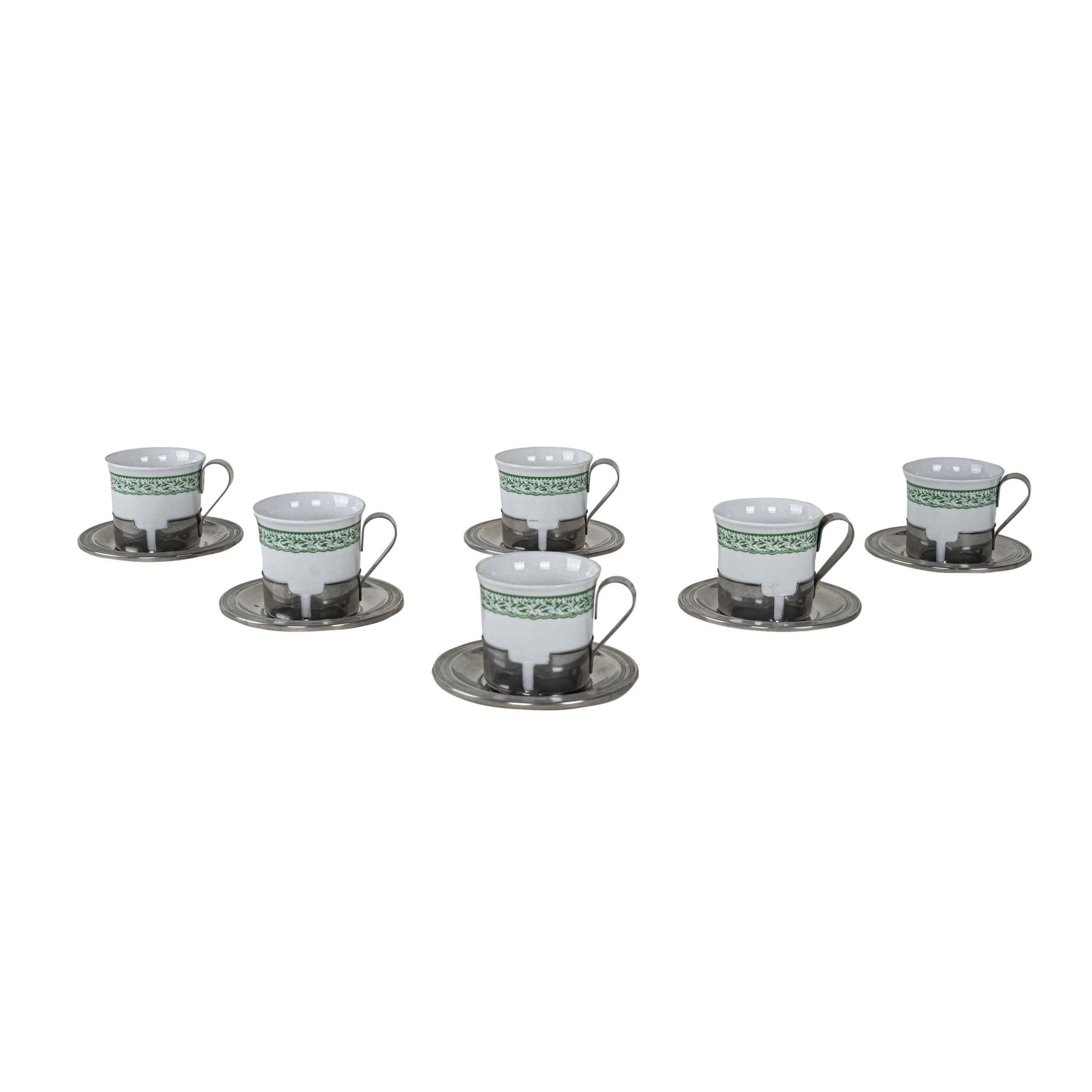 Set of espresso cups, Italian design, 1980s, made in Italy
