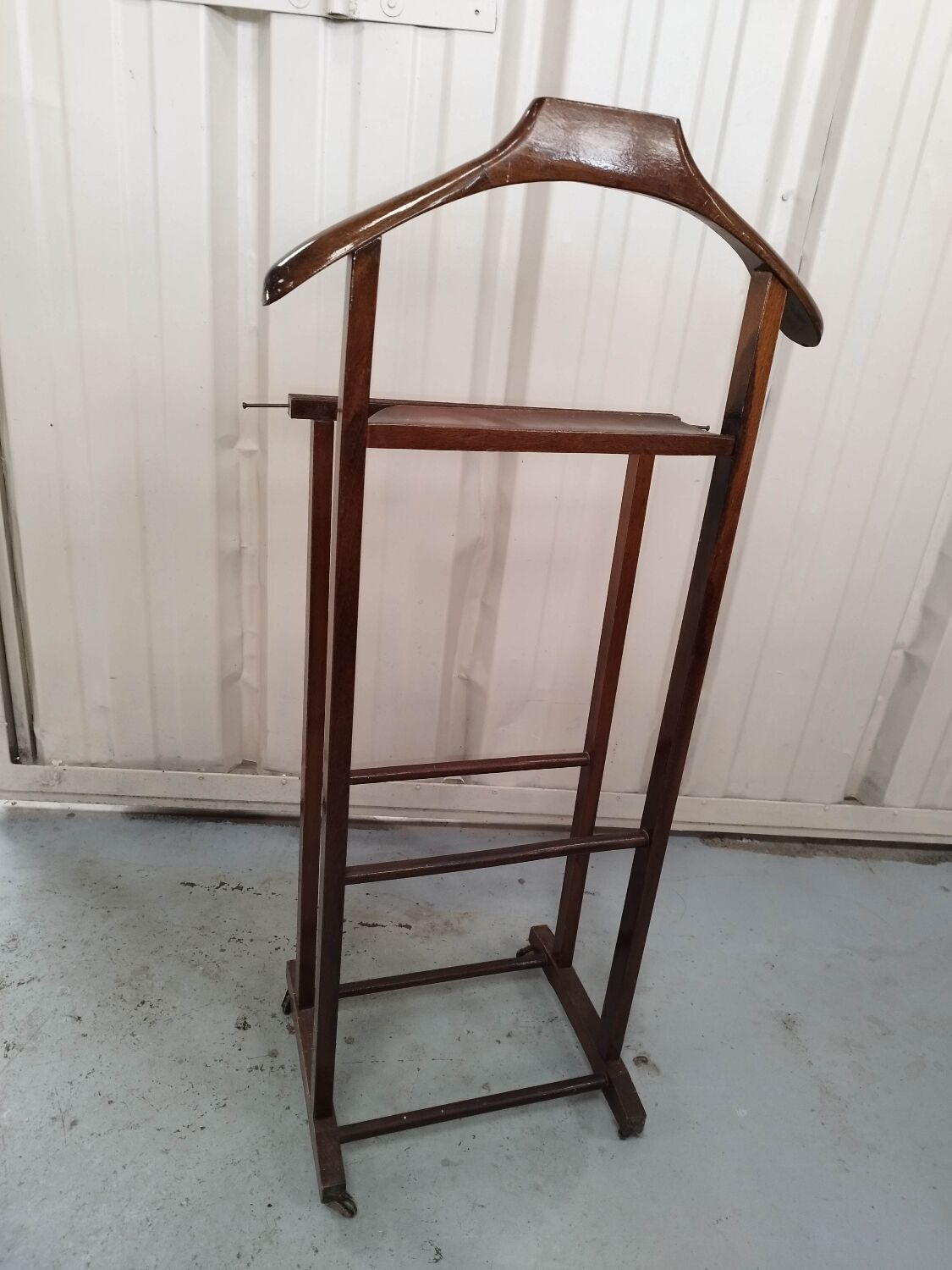 Wooden valet on wheels