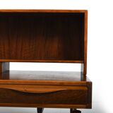 Kurt Østervig Low Walnut Sideboard with Bookcase Top 1950s