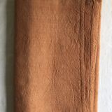 Nappe de vendange ancienne en pur chanvre teintée terracotta