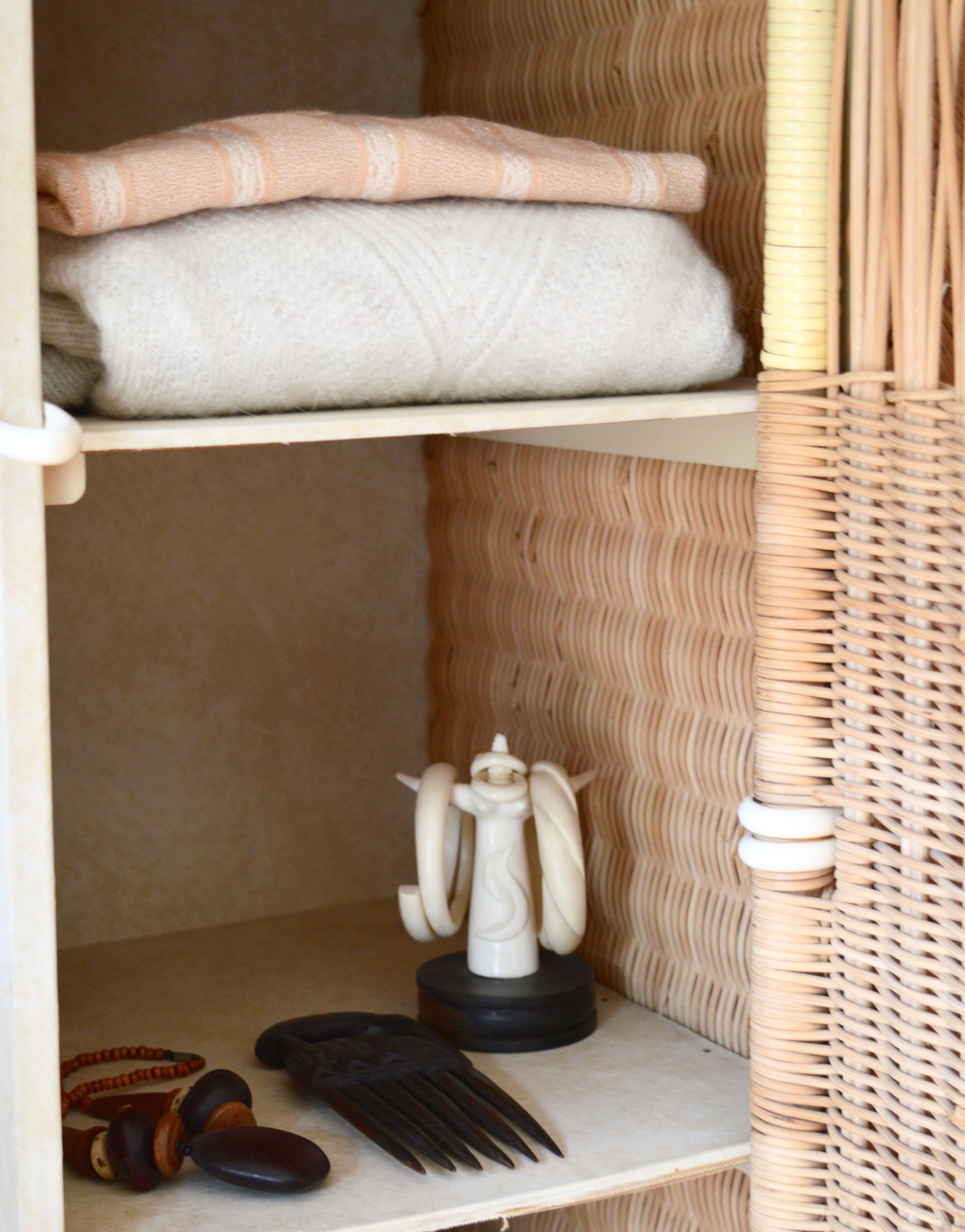 Rattan and wicker cabinet