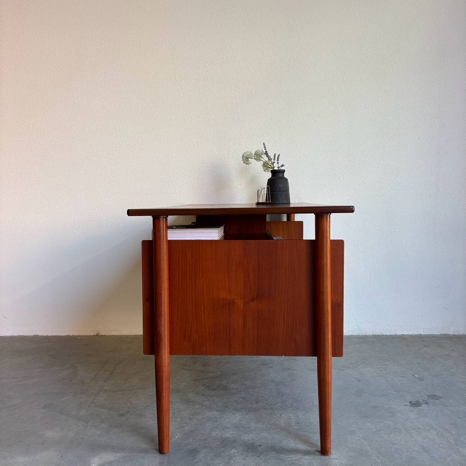 Vintage Danish freestanding desk teak