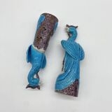 Pair of Chinese "phoenix" fine porcelain, 20th century.