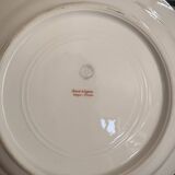 Lot 6 Deep Plates Limoges Porcelain Blue Gold Betoule & Legrand France